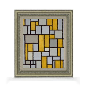 yG Mdグzs[gEhA Composition with Grid #1 F8 yzz G ̔ 8  ۉ 602×528mm   v[g Mtg JXj JƏj ސEj Vzj 