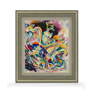 【油絵 直筆仕上げ】ワシリーカンディンスキー Untitled Improvisation V F8 【額入り】 絵画 販売 8号 油彩 抽象画 602×528mm 複製画 送料無料 プレゼント ギフト 開店祝い 開業祝い 退職祝い 新築祝い