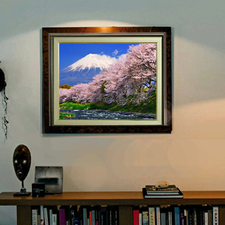 楽天市場】【油絵 直筆仕上げ】富士山-桜- F6サイズ 額入り 【アクリル 