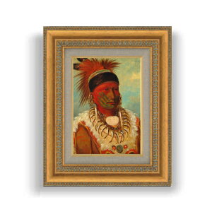 yG MdグzJg The White Cloud, Head Chief of the Iowas SMTCY z GMdl 372×303mm zKX b G A[g CeA Ǌ|