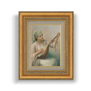 �y���G ���M�d�グ�z�t�@�E�X�g�]�i�� Woman Playing a String Instrument SM�T�C�Y �z���� ���G���M�d�l�� 372×303mm �z���K���X�� �b �G�� �A�[�g �C���e���A �Ǌ|��������