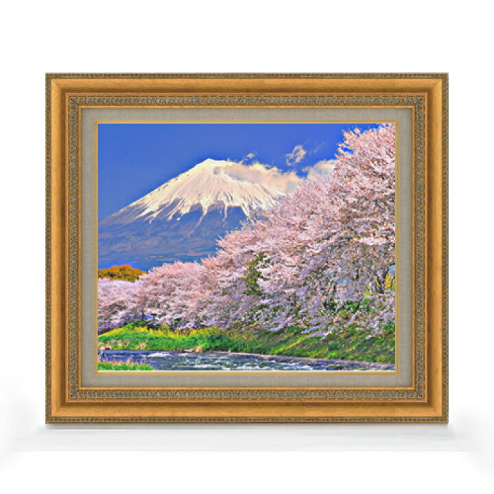 楽天市場】【油絵 直筆仕上げ】富士山 -桜- F8サイズ 額入り 