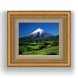 【油絵 直筆仕上げ】新緑、富士山  F3サイズ 額入り 【キャンバス・額縁】 油彩 風景画 オリジナルインテリア絵画 風水画 422×370mm 複製画 送料無料 プレゼント ギフト 開店祝い