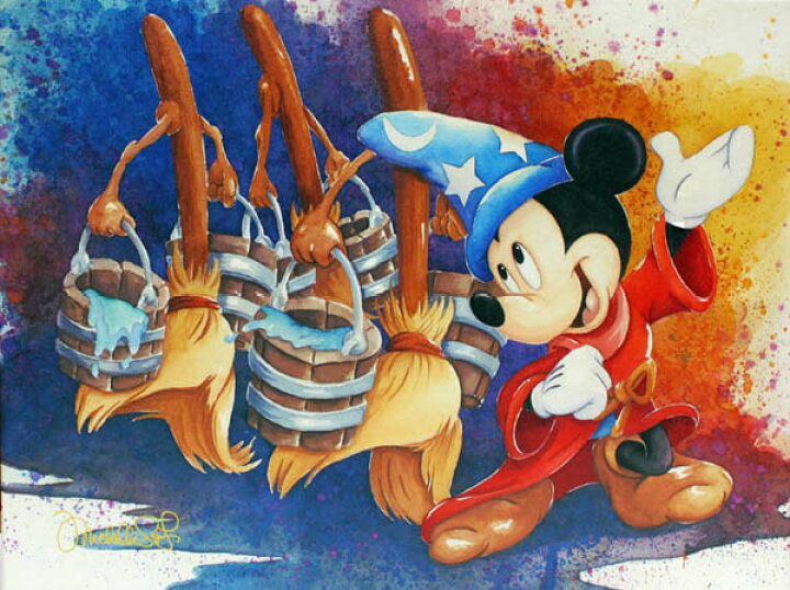 楽天市場 ディズニー ミッキーマウス ソーサラー ミッキー マジカル マーチ 作品証明書 展示用フック付 限定1500部キャンバスジークレ インテリア アート Disney 絵画インテリア 輸入品 アートショップ フォームス