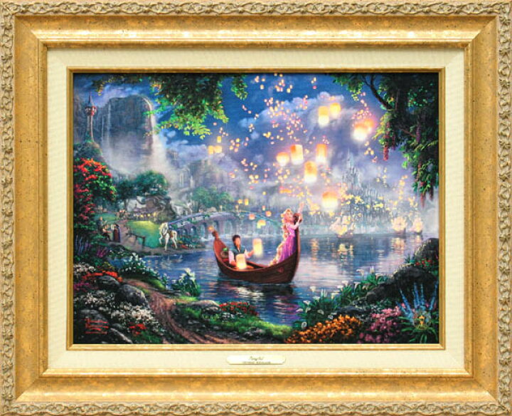 楽天市場 ディズニー トーマス キンケード 塔の上のラプンツェル 作品証明書 展示用フック付キャンバスジークレ インテリア アート Disney 絵画インテリア 輸入品 アートショップ フォームス