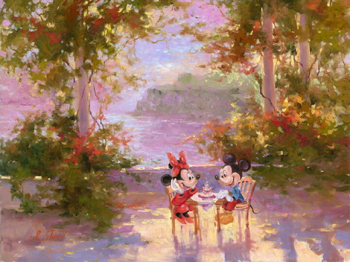楽天市場 ディズニー絵画 ミッキー ミニー パーフェクト バースデー 限定95部 キャンバスジークレ額縁5種展開 作品証明書 展示用フック付 輸入品 アートショップ フォームス