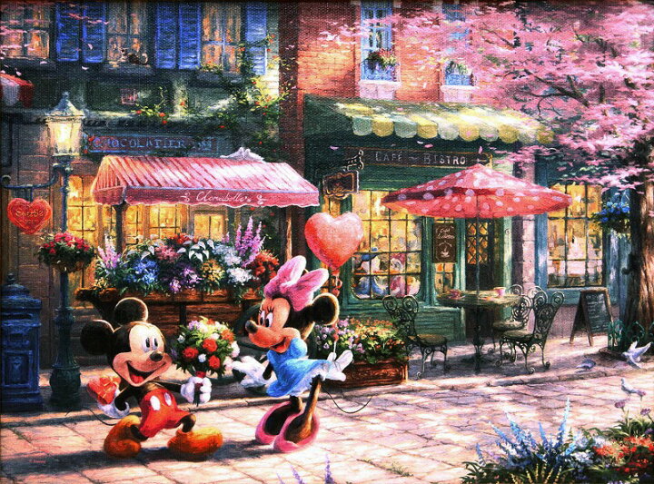 楽天市場】ディズニー 絵画 トーマス キンケード「ミッキー&ミニー 