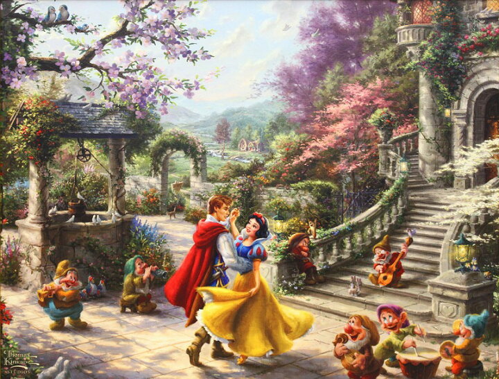 楽天市場】ディズニー 絵画 トーマス キンケード「白雪姫/ダンシング 