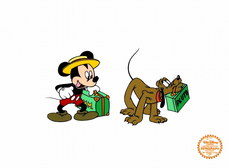 楽天市場】ディズニー・セル画「旅のミッキー&プルート」額縁2種選択可