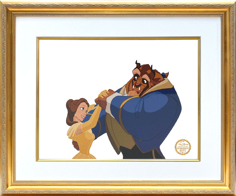 ディズニー・セル画「美女と野獣」額縁2種選択可 展示用フック付 インテリア アート Disney セル画 絵画 | アートショップ フォームス