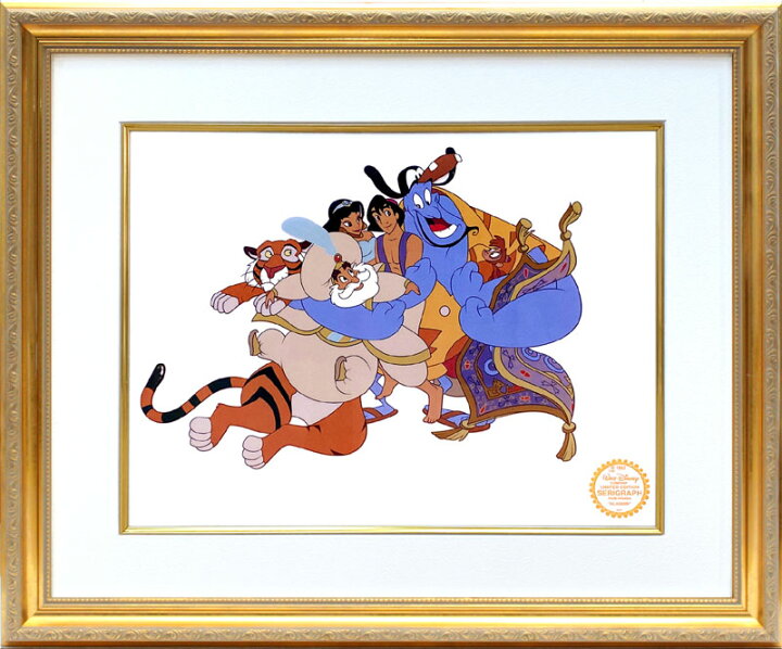 楽天市場】ディズニー セル画「アラジン キャスト」額縁2種選択可 展示 