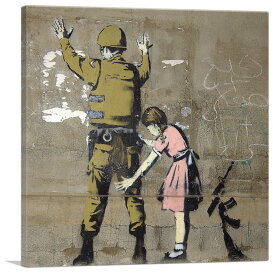 バンクシー アートパネル BANKSY Banksy「ストップ アンド サーチ/Stop and Search」キャンバスジークレ 絵画 ポスター 絵 バンクシー作品 【輸入品】