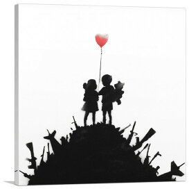 バンクシー アートパネル BANKSY Banksy「銃の丘の子供たち/Kids On a Gun Hill(S)」キャンバスジークレ 絵画 ポスター 絵 バンクシー作品 【輸入品】