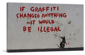 バンクシー アートパネル BANKSY Banksy「イフ グラフィティ チェンジド エニシング/If Graffiti Changed Anything」キャンバスジークレ 絵画 ポスター 絵 バンクシー作品 【輸入品】