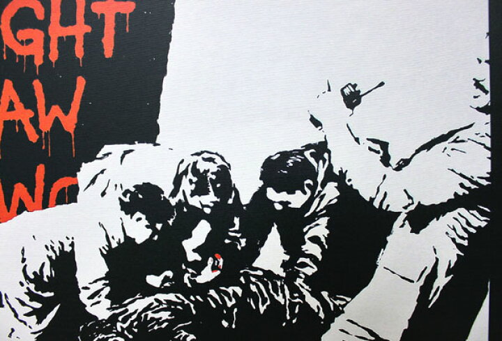 楽天市場 バンクシー アートパネル Banksy Banksy アイ フォウト ザ ロウ I Fought The Law And I Won キャンバスジークレ 絵画 ポスター 絵 バンクシー作品 輸入品 アートショップ フォームス