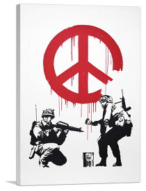 バンクシー アートパネル BANKSY Banksy「ピース サイン ソルジャーズ/Peace Sign Soldiers」キャンバスジークレ 絵画 ポスター 絵 バンクシー作品 【輸入品】