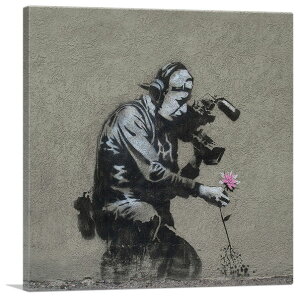 oNV[ A[gpl BANKSY BanksyuJ}Ɖ/Camera Man and FlowervLoXW[N G |X^[ G oNV[i yAiz