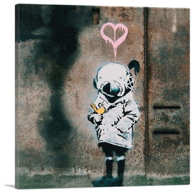 バンクシー アートパネル BANKSY Banksy「スペースガール アンド バード/Space Girl and Bird」キャンバスジークレ 絵画 ポスター 絵 バンクシー作品 【輸入品】