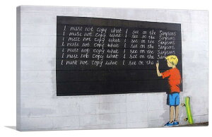 �o���N�V�[ �A�[�g�p�l�� BANKSY Banksy�u�m�b�g �R�s�[ �V���v�\���Y/I Must Not Copy What I See on Simpsons(S)�v�L�����o�X�W�[�N�� �G�� �|�X�^�[ �G �o���N�V�[��i �y�A���i�z