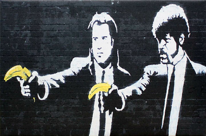 楽天市場 バンクシー アートパネル Banksy Banksy パルプ フィクション Pulp Fiction Bananas S キャンバスジークレ 絵画 ポスター 絵 バンクシー作品 輸入品 アートショップ フォームス
