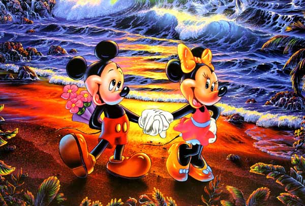 ラッセン ディズニー ポスター「ミッキー ミニー/シーサイド・ロマンス」アート 絵画 インテリア Disney | アートショップ フォームス