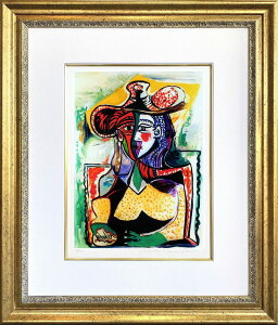 【レビュー特典付き】ピカソ絵画 ピカソ絵「女性の肖像」作品証明書 展示用フック 限定エディション付複製画ジークレ【輸入品】