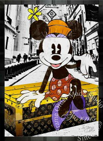 絵画 インテリア ディズニー×ブランドオマージュアート/スターデザイン「ミニーマウス×ルイ・ヴィトン」A1ポスター