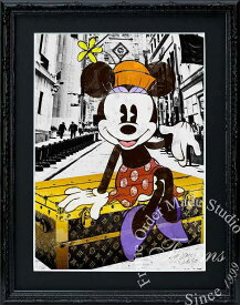 絵画 インテリア ディズニー×ブランドオマージュアート/スターデザイン「ミニーマウス×ルイ・ヴィトン」A4ポスター