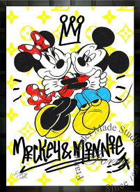 絵画 インテリア ディズニー×ブランドオマージュアート/スターデザイン「ミッキー&ミニー×ルイ・ヴィトン」A1ポスター
