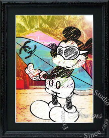 絵画 インテリア ディズニー×ブランドオマージュアート/スターデザイン「ミッキーマウス×シャネルb」A4ポスター