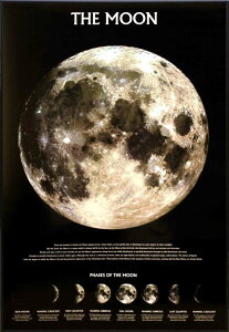 ポスター「月/The Moon/Outer Space」大サイズ 額付き プレゼント ギフト 各種お祝い 誕生日【インテリア】【宇宙】【絵画インテリア】