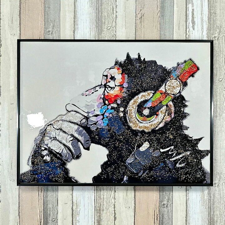 楽天市場】水晶パネル アートパネル 60×80cm バンクシー モンキー 