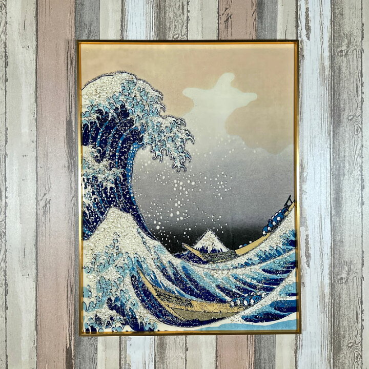 楽天市場】水晶パネル アートパネル 60×80cm 富嶽三十六景 風景 金 