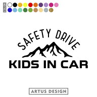 キッズインカー ステッカー 車 ステッカー かわいい おしゃれ 山 KIDS IN CAR シール カッティング キッ…