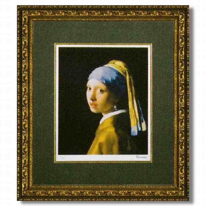 フェルメール 青いターバンの少女 ジクレー 版画 人物画 女性画 真珠の耳飾りの少女 世界の名画 額付き 額装 限定200部 アート 絵画 作品  インテリア 洋室 壁掛け 【YP-MW18036】 | アートワイド
