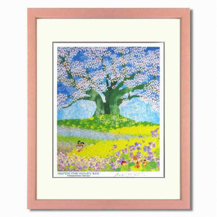 楽天市場】はりたつお 大桜を囲む紫菜花 ジクレー 版画 風景画 桜満開