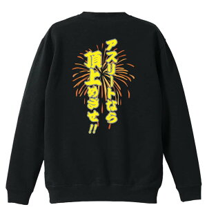 バスケ トレーナー スウェット メンズ レディース ジュニア 裏パイル 練習着 おもしろ 名入れ おしゃれ 文字入れ無料 綿100% キッズ 大きいサイズ 「アスリートなら頂上めざせ!」 アートワ