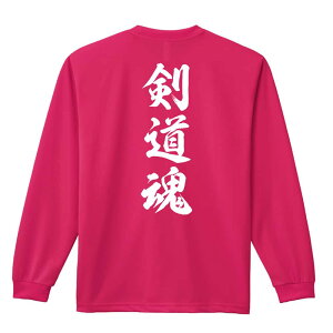 武道・格闘技 ロンT 長袖Tシャツ メンズ レディース ジュニア 練習着 ドライ おもしろ tシャツ ふざけ 名入れ おしゃれ キッズ 文字入れ無料 「剣道魂 新雲龍書体 縦書き」 アートワークスコ