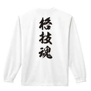 \10%OFFクーポン/ 武道・格闘技 ロンT 長袖Tシャツ メンズ レディース ジュニア 練習着 ドライ おもしろ tシャツ ふざけ 名入れ おしゃれ キッズ 文字入れ無料 「格技魂 新雲龍書体 縦書き」