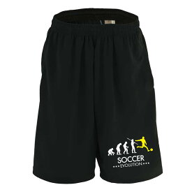 サッカー ハーフパンツ ドライ メンズ レディース ジュニア 練習着 おもしろ tシャツ ふざけ 名入れ 文字入れ無料 「サッカーエボリューション」 アートワークスコウベ 【送料無料】