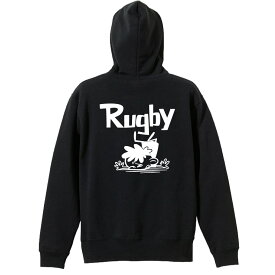 ＼10%OFFクーポン／ ラグビー パーカー プルオーバー メンズ レディース ジュニア 練習着裏パイル おもしろ tシャツ ふざけ 名入れ 文字入れ無料 「ラグビーカートゥーン 七転び八起き」 アートワークスコウベ 【送料無料】