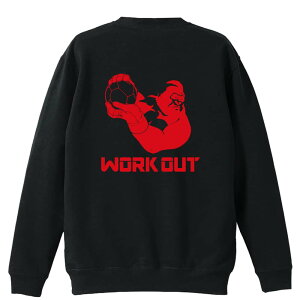 \10%OFFクーポン/ サッカー トレーナー スウェット メンズ レディース ジュニア 裏パイル 練習着 おもしろ 名入れ おしゃれ 文字入れ無料 綿100% キッズ 大きいサイズ 「ゴリラワークアウト