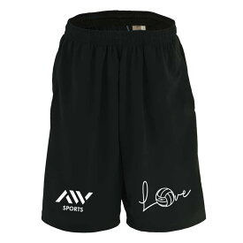 ＼10%OFFクーポン／ バレーボール ハーフパンツ ドライ メンズ ウェア レディース ジュニア 練習着 短パン 速乾 スポーツ 名入れ おしゃれ 半スボン 文字入れ無料 「Love バレーボールロゴ」 アートワークスコウベ 【送料無料】