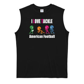 アメフト ノースリーブ スリーブレス 「I LOVE TACKLE」 メンズ レディース スポーツ 吸水速乾 ドライ リサイクルポリエステル 練習着 アートワークスコウベ 【送料無料】