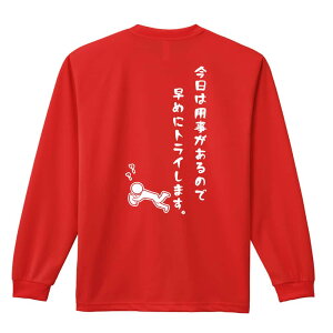 \10%OFFクーポン/ ラグビー ロンT 長袖Tシャツ メンズ レディース ジュニア 練習着 ドライ おもしろ tシャツ ふざけ 名入れ おしゃれ キッズ 文字入れ無料 「今日は用事があるので早めにトラ
