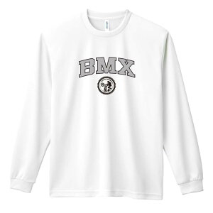 \10%OFFクーポン/ ビーエムエックス BMX ロンT 長袖Tシャツ メンズ レディース ジュニア 練習着 ドライ おもしろ tシャツ ふざけ 名入れ おしゃれ キッズ 文字入れ無料 「BMX カレッジロゴ」 ア