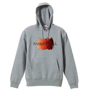 バスケ パーカー プルオーバー メンズ レディース ジュニア 練習着裏パイル おもしろ 名入れ スウェット おしゃれ キッズ 大きいサイズ 文字入れ無料 「ラフイメージ バスケロゴ」 アートワ