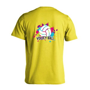 バレーボール Tシャツ 半袖 メンズ レディース ジュニア 練習着 ドライ おもしろ tシャツ 速乾 スポーツ ウェア 名入れ 女子 男子 チーム おしゃれ 文字入れ無料 「カラフルインク バレーボー