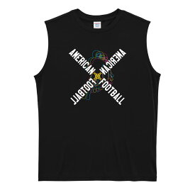 アメフト ノースリーブ スリーブレス 「ネオンスタイルのクロスAMERICAN FOOTBALL」 メンズ レディース スポーツ 吸水速乾 ドライ リサイクルポリエステル 練習着 アートワークスコウベ 【送料無料】