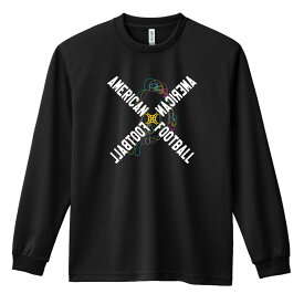 ＼まとめ買いクーポン／ アメフト ロンT 長袖 Tシャツ メンズ 練習着 レディース ジュニア ウェア ドライ おもしろ tシャツ 名入れ おしゃれ キッズ 文字入れ無料 「ネオンスタイルのクロスAMERICAN FOOTBALL」 アートワークスコウベ 【送料無料】